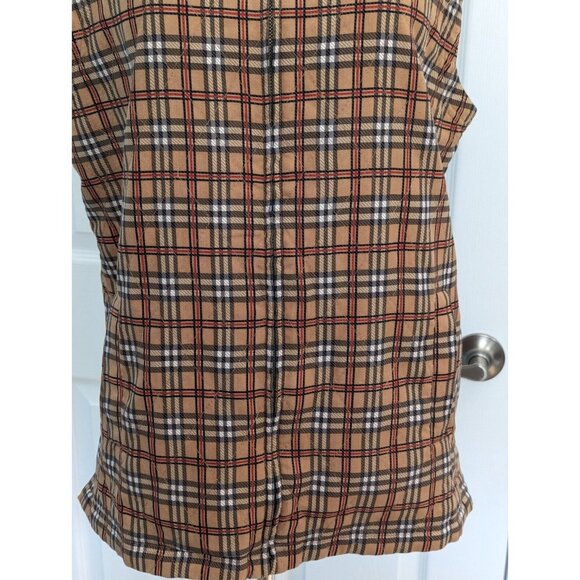 Natural Elements Nova Check Plaid 100% Silk Quilted Full Zip Vest Size 10 - Picture 3 of 8